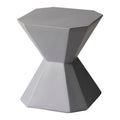 Table d'appoint Azure de 17 pouces en pierre composite - Table d'appoint d'appoint pour l'intérieur et l'extérieur
