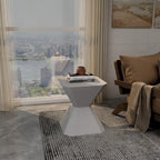 Table d'appoint Azure de 17 pouces en pierre composite - Table d'appoint d'appoint pour l'intérieur et l'extérieur