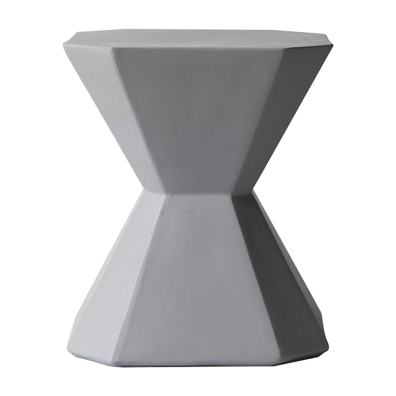 Table d'appoint Azure de 17 pouces en pierre composite - Table d'appoint d'appoint pour l'intérieur et l'extérieur