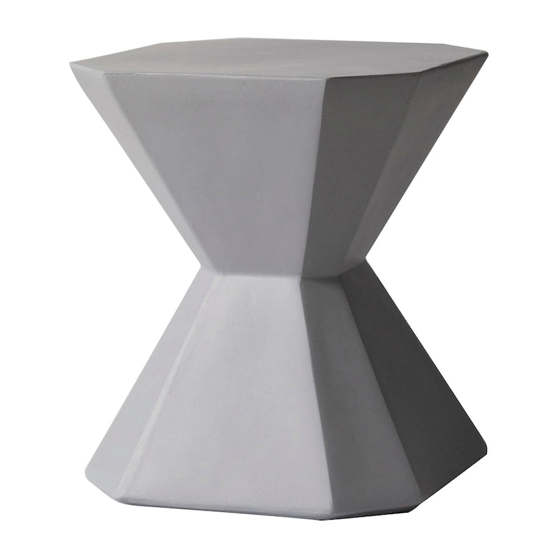 Table d'appoint Azure de 17 pouces en pierre composite - Table d'appoint d'appoint pour l'intérieur et l'extérieur