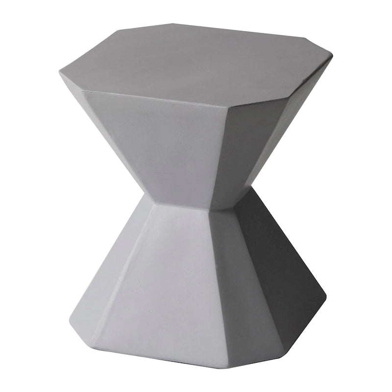 Table d'appoint Azure de 17 pouces en pierre composite - Table d'appoint d'appoint pour l'intérieur et l'extérieur
