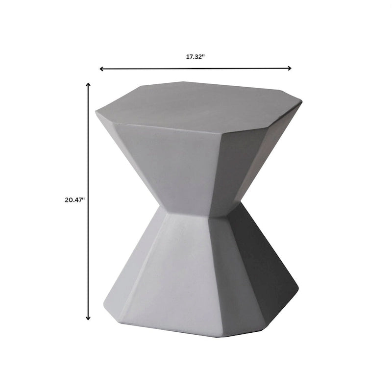 Table d'appoint Azure de 17 pouces en pierre composite - Table d'appoint d'appoint pour l'intérieur et l'extérieur