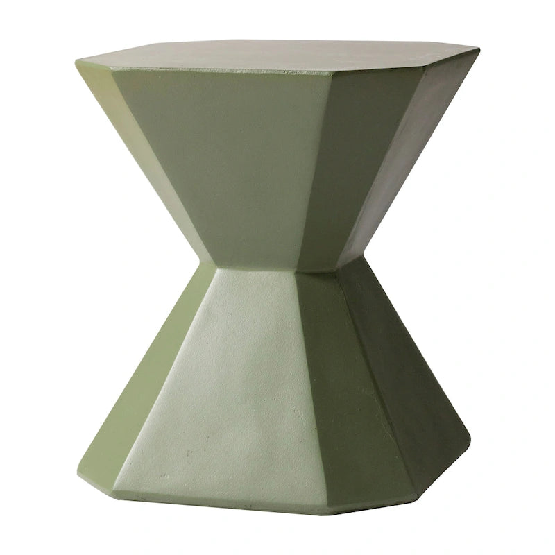 Table d'appoint Azure de 17 pouces en pierre composite - Table d'appoint d'appoint pour l'intérieur et l'extérieur