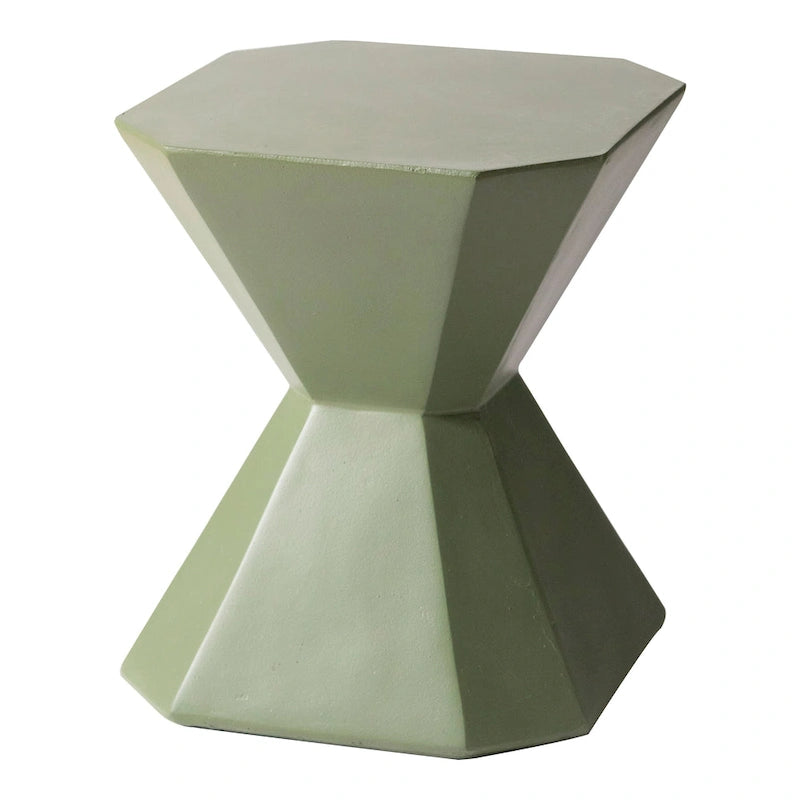 Table d'appoint Azure de 17 pouces en pierre composite - Table d'appoint d'appoint pour l'intérieur et l'extérieur