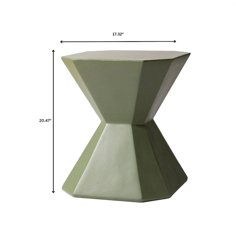 Table d'appoint Azure de 17 pouces en pierre composite - Table d'appoint d'appoint pour l'intérieur et l'extérieur