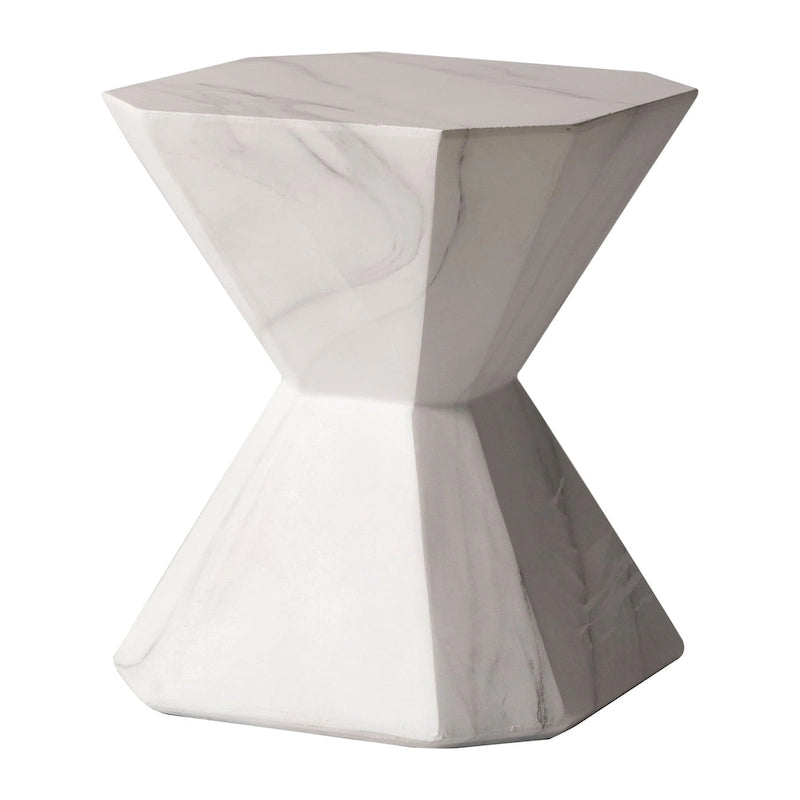 Table d'appoint Azure de 17 pouces en pierre composite - Table d'appoint d'appoint pour l'intérieur et l'extérieur