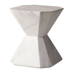 Table d'appoint Azure de 17 pouces en pierre composite - Table d'appoint d'appoint pour l'intérieur et l'extérieur