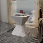 Table d'appoint Azure de 17 pouces en pierre composite - Table d'appoint d'appoint pour l'intérieur et l'extérieur