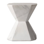 Table d'appoint Azure de 17 pouces en pierre composite - Table d'appoint d'appoint pour l'intérieur et l'extérieur