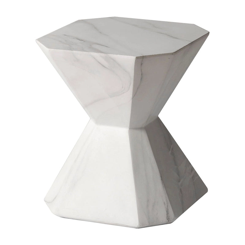 Table d'appoint Azure de 17 pouces en pierre composite - Table d'appoint d'appoint pour l'intérieur et l'extérieur