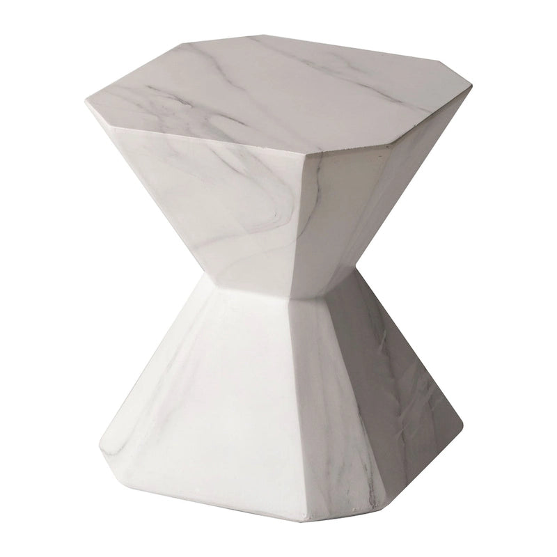 Table d'appoint Azure de 17 pouces en pierre composite - Table d'appoint d'appoint pour l'intérieur et l'extérieur