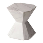 Table d'appoint Azure de 17 pouces en pierre composite - Table d'appoint d'appoint pour l'intérieur et l'extérieur