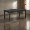 Fini 44 Inch Outdoor Coffee Table, Slatted Top, Modern Style, Black Finish