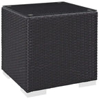 Table d'appoint en rotin tressé Bocabec pour terrasse, par Havenside Home