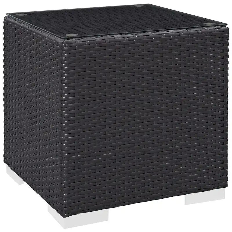 Table d'appoint en rotin tressé Bocabec pour terrasse, par Havenside Home