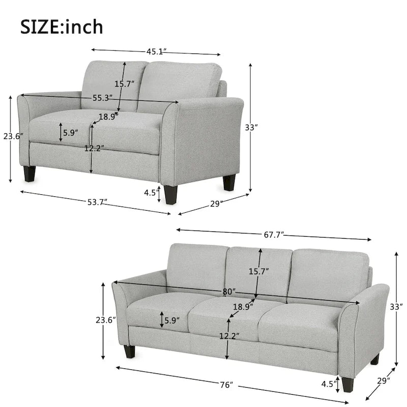 Mobilier de salon - Canapé deux places et canapé trois places