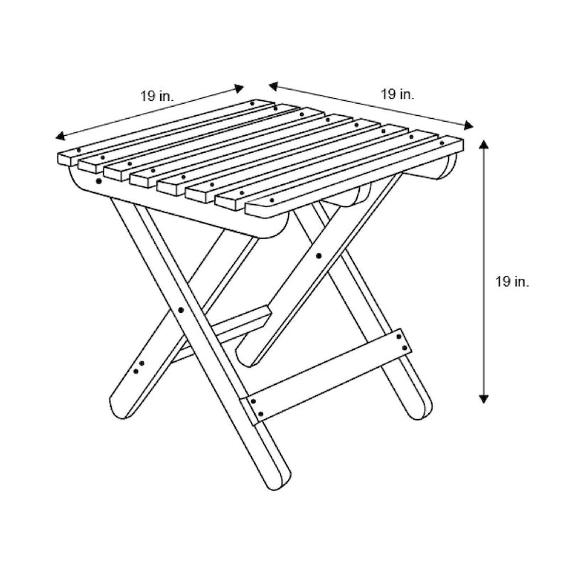 Table pliante carrée en bois d'extérieur Sherwood