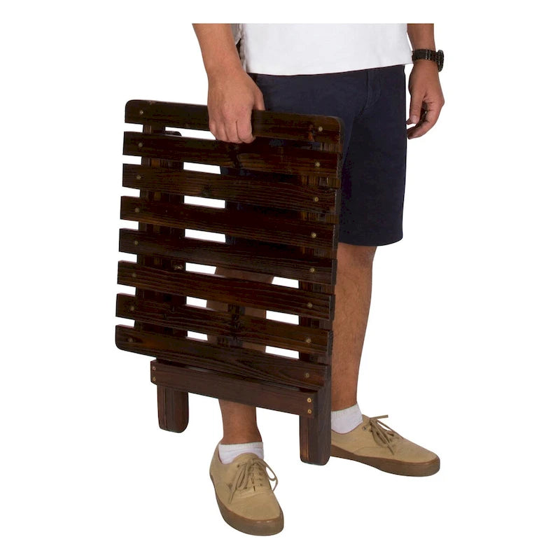 Table pliante carrée en bois d'extérieur Sherwood