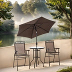 Ensemble table et chaises avec table, parapluie inclinable (lot de 4)