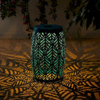 Glitzhome 18H Table d'appoint d'extérieur en métal Tabouret de jardin avec lumières solaires