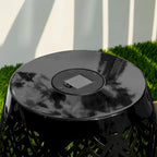 Glitzhome 18H Table d'appoint d'extérieur en métal Tabouret de jardin avec lumières solaires