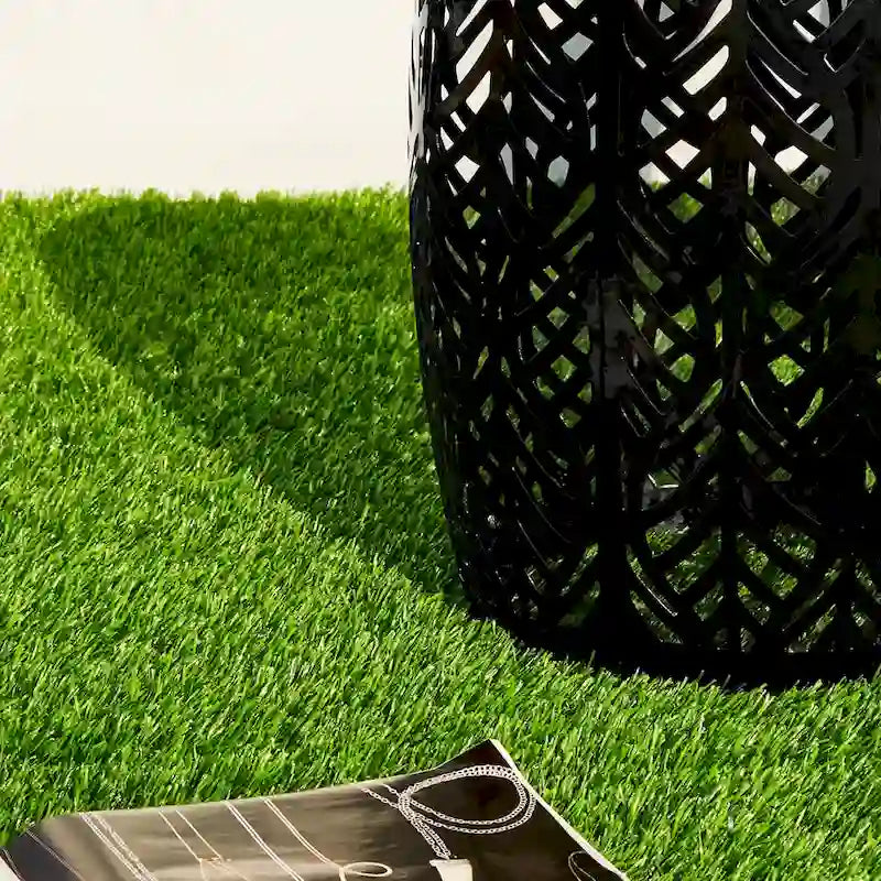 Glitzhome 18H Table d'appoint d'extérieur en métal Tabouret de jardin avec lumières solaires