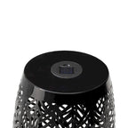 Glitzhome 18H Table d'appoint d'extérieur en métal Tabouret de jardin avec lumières solaires