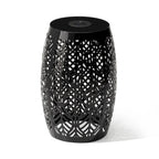 Glitzhome 18H Table d'appoint d'extérieur en métal Tabouret de jardin avec lumières solaires