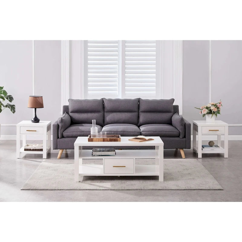 Ensemble de 3 tables basses et tables d'appoint pour salon