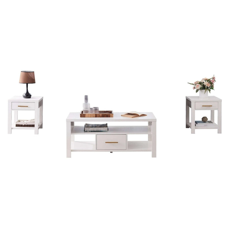 Ensemble de 3 tables basses et tables d'appoint pour salon