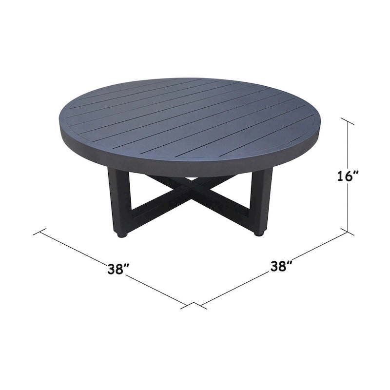 Table basse de patio ronde d'extérieur