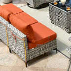 Ensemble de canapé d'angle en osier XIZZI 5 pièces pour patio