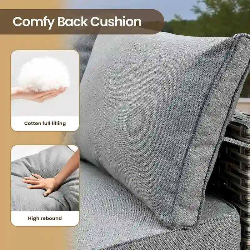 Ensemble de canapé d'angle en osier XIZZI 5 pièces pour patio