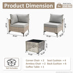 Ensemble de canapé d'angle en osier XIZZI 5 pièces pour patio