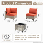 Ensemble de canapé d'angle en osier XIZZI 5 pièces pour patio
