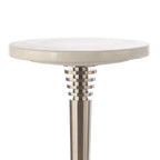 Table d'appoint, bout de canapé moderne en marbre blanc de 61 cm de haut - 28 cm L x 61 cm H