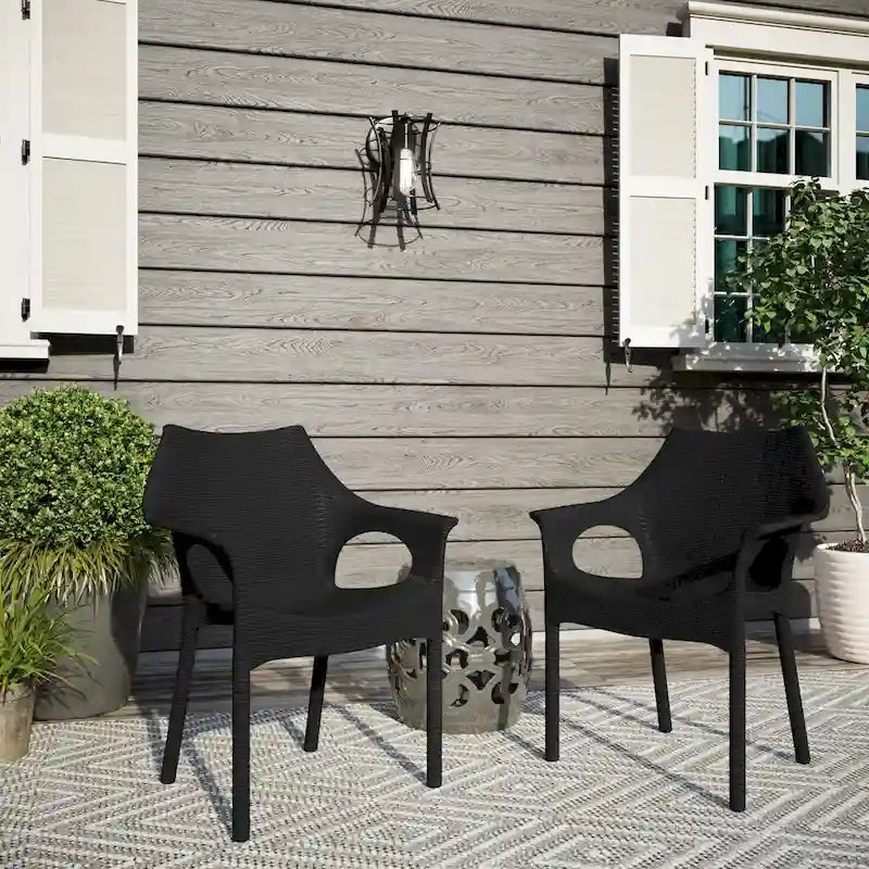 Chaises d'extérieur en résine plastique Cambridge (lot de 2)