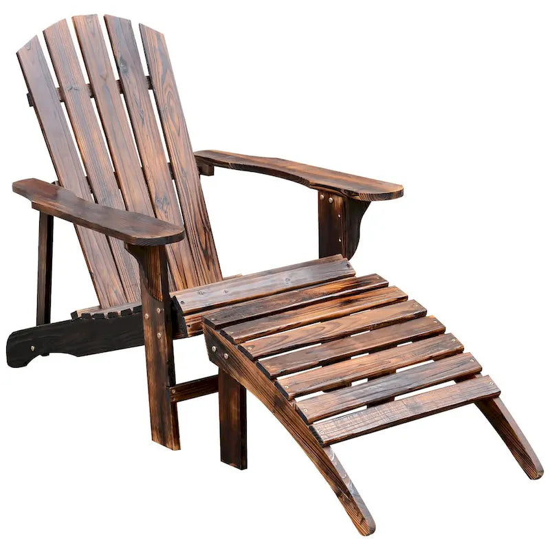 Wooden Adirondack Chair with Ottoman