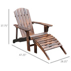 Chaise Adirondack en bois avec repose-pieds