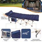 Lit de camp, lit de camp chauffant avec batterie externe 10 000 mAh, robuste, supporte 227 kg - 188 x 67,3 cm