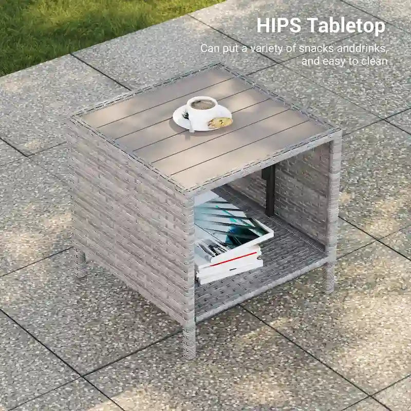 BONOSUKI Salon de jardin pivotant 6 pièces en rotin marron avec table d'appoint