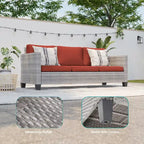 BONOSUKI Salon de jardin pivotant 6 pièces en rotin marron avec table d'appoint