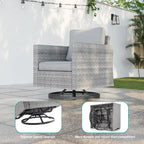 BONOSUKI Salon de jardin pivotant 6 pièces en rotin marron avec table d'appoint