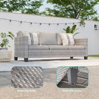 BONOSUKI Salon de jardin pivotant 6 pièces en rotin marron avec table d'appoint