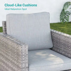 BONOSUKI Salon de jardin pivotant 6 pièces en rotin marron avec table d'appoint
