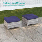 BONOSUKI Salon de jardin pivotant 6 pièces en rotin marron avec table d'appoint