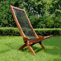 Chaise pliante en bois avec cordes pour patio extérieur