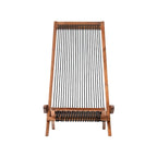 Chaise pliante en bois avec cordes pour patio extérieur
