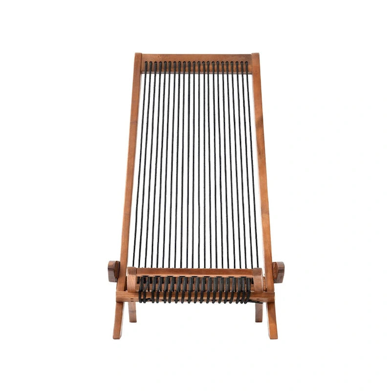 Chaise pliante en bois avec cordes pour patio extérieur