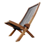Chaise pliante en bois avec cordes pour patio extérieur